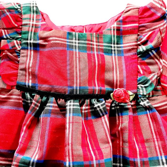 Pastourelle Pippa & Julie Girls Shirt Red Plaid Holiday Christmas 4T New - Picture 2 of 13